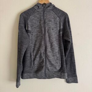 CRAFT Breakaway Fuseknit Hood Jacket M Gray Spartan Race Patch Full Zip